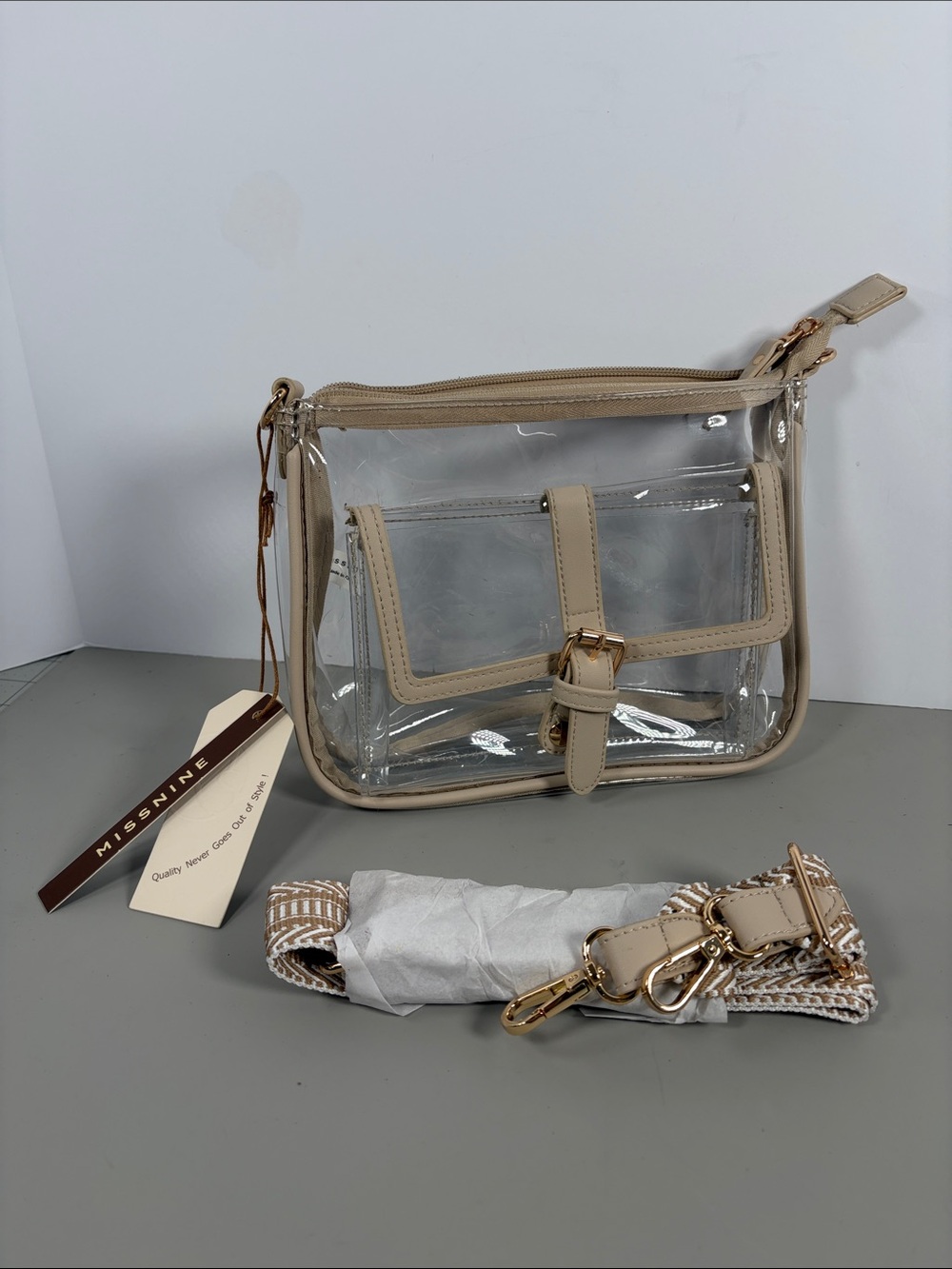 Clear Bag Stadium Approved PVC Crossbody Purse for Women Transparent Shoulder